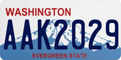WA license plate AAK2029