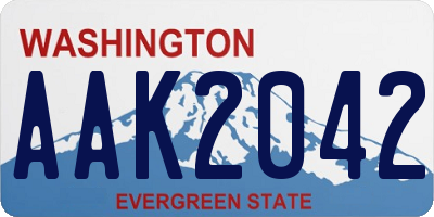 WA license plate AAK2042