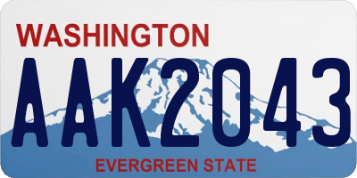 WA license plate AAK2043