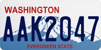 WA license plate AAK2047