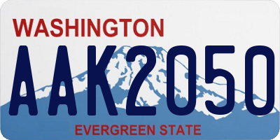 WA license plate AAK2050
