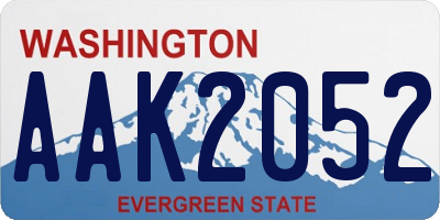 WA license plate AAK2052