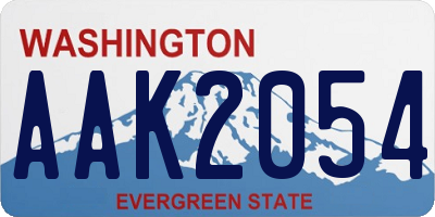 WA license plate AAK2054