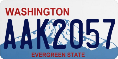 WA license plate AAK2057