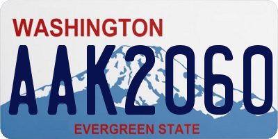 WA license plate AAK2060