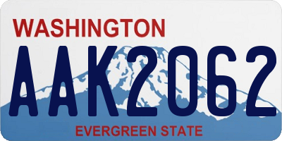 WA license plate AAK2062