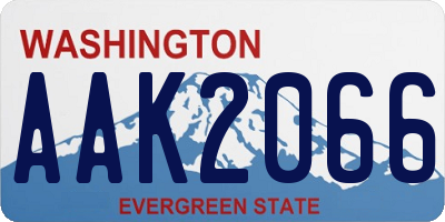 WA license plate AAK2066