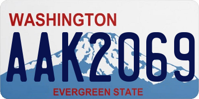 WA license plate AAK2069