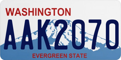 WA license plate AAK2070