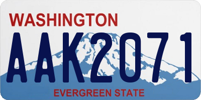 WA license plate AAK2071