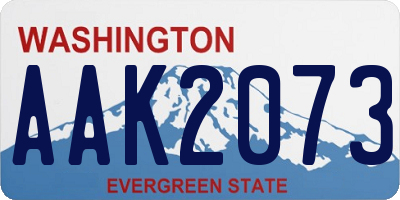 WA license plate AAK2073