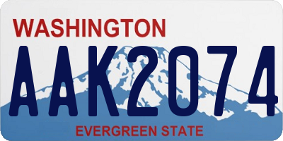 WA license plate AAK2074
