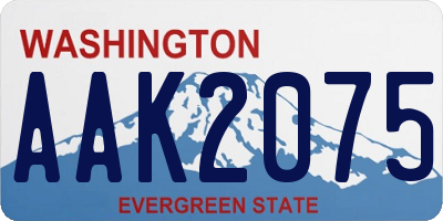 WA license plate AAK2075