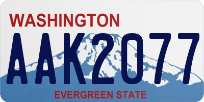 WA license plate AAK2077