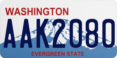 WA license plate AAK2080