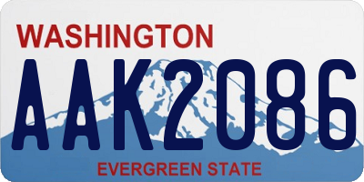 WA license plate AAK2086