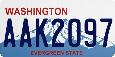 WA license plate AAK2097