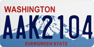 WA license plate AAK2104