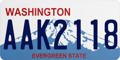 WA license plate AAK2118