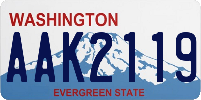 WA license plate AAK2119