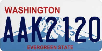 WA license plate AAK2120