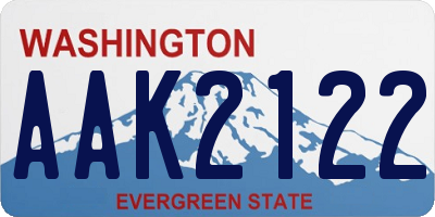 WA license plate AAK2122