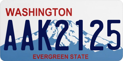 WA license plate AAK2125