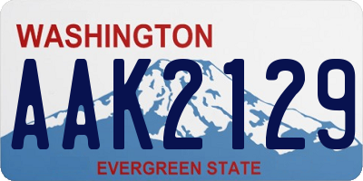 WA license plate AAK2129