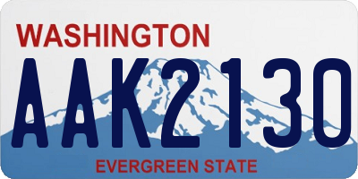 WA license plate AAK2130