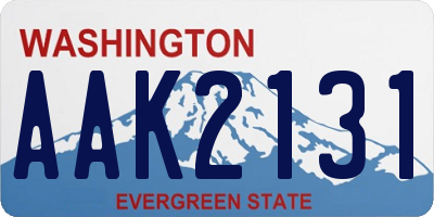 WA license plate AAK2131