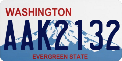 WA license plate AAK2132