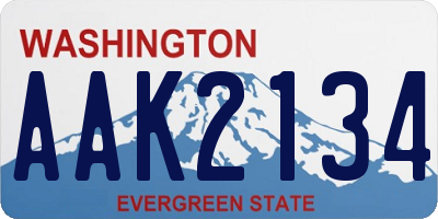 WA license plate AAK2134