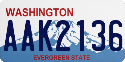 WA license plate AAK2136