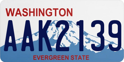 WA license plate AAK2139