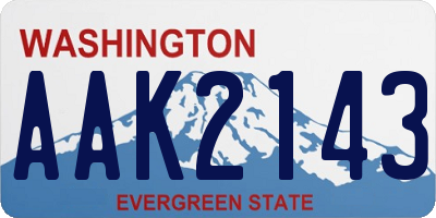 WA license plate AAK2143