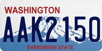 WA license plate AAK2150