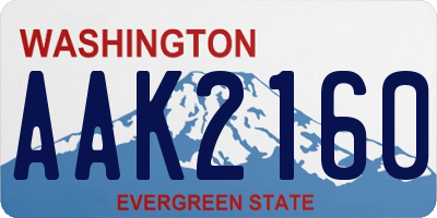 WA license plate AAK2160