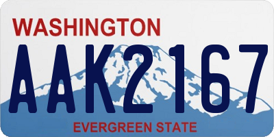 WA license plate AAK2167