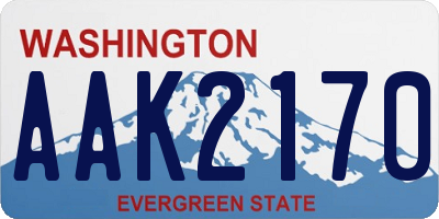 WA license plate AAK2170