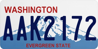 WA license plate AAK2172