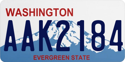 WA license plate AAK2184