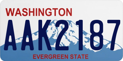 WA license plate AAK2187