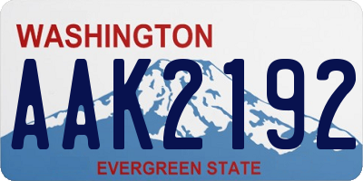 WA license plate AAK2192