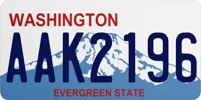 WA license plate AAK2196