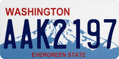 WA license plate AAK2197