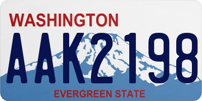 WA license plate AAK2198