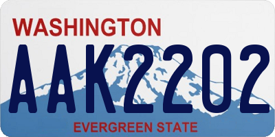 WA license plate AAK2202