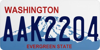 WA license plate AAK2204