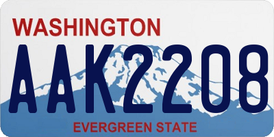 WA license plate AAK2208