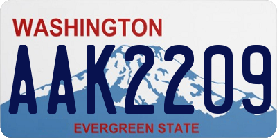 WA license plate AAK2209